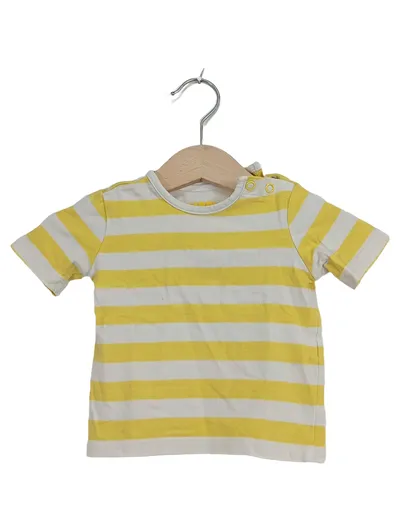 Happy Kids Baby T-Shirt gestreift Gr. 50/56 gelb weiß Kurzarm