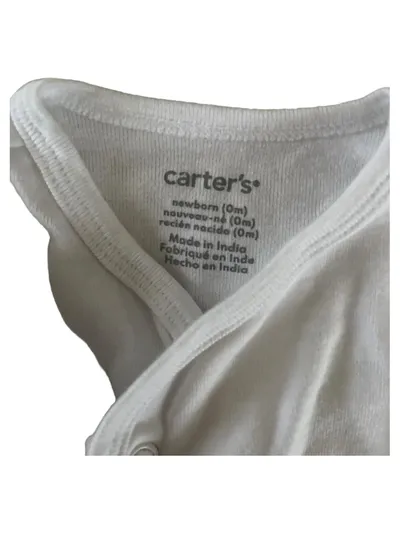 Carter's Baby Langarmshirt Wickelshirt Gr. 50 Weiß Newborn Baumwolle