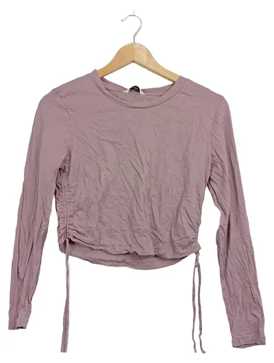 Pigalle Langarmshirt Damen Rosa Gr. 40 L Casual Raffungen Baumwolle