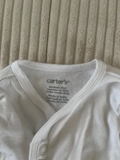 Carter's Baby Wickelbody Langarm Weiß Gr. 50 Newborn Baumwolle