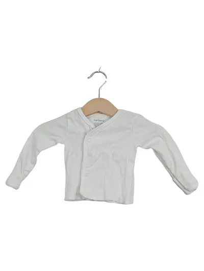 Carter's Baby Langarmshirt Wickelshirt Gr. 50 Newborn Weiß Baumwolle