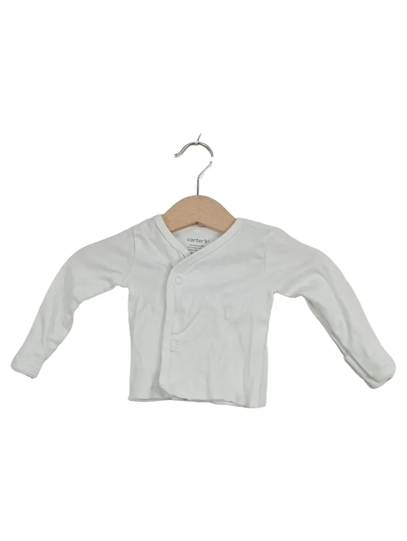 Carter's Baby Langarmshirt Wickelshirt Gr. 50 Newborn Weiß Baumwolle 1