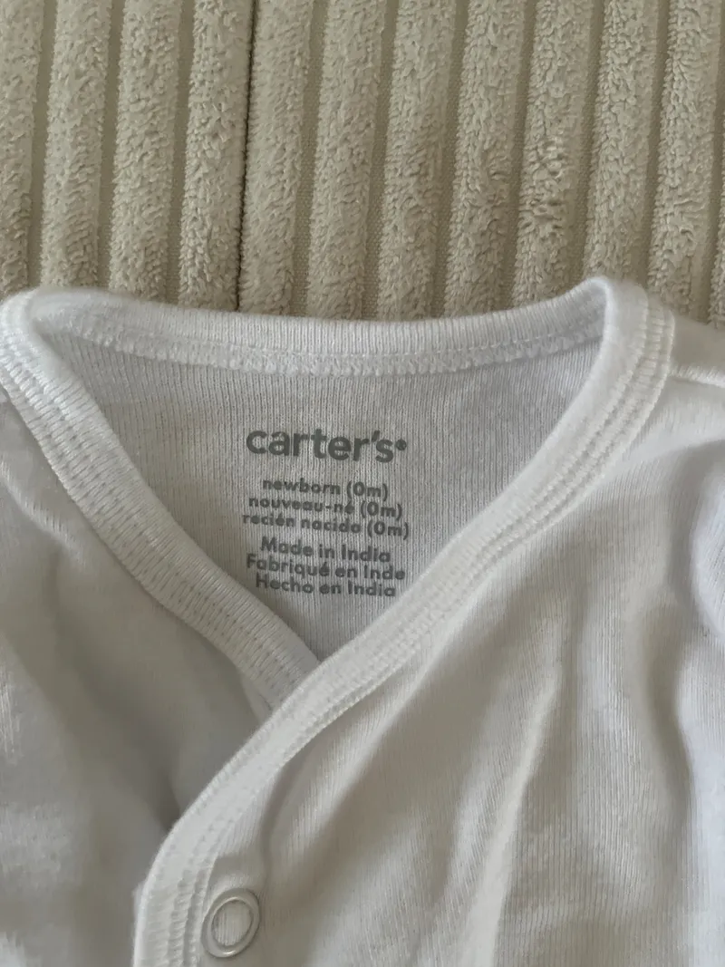 Carter's Baby Langarmshirt Wickelshirt Gr. 50 Newborn Weiß Baumwolle 2