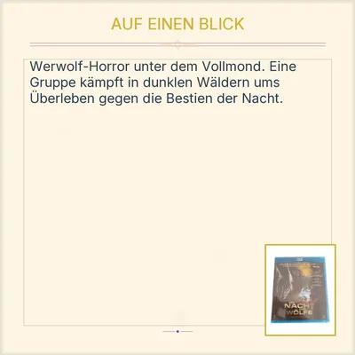Die Nacht der Wölfe - Unter dem Vollmond Blu-ray Horrorfilm Werwolf