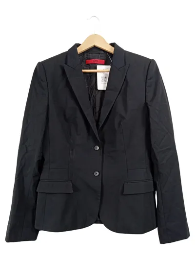 HUGO Boss Damen Blazer Sakko Schwarz Gr. 40 Business Baumwolle