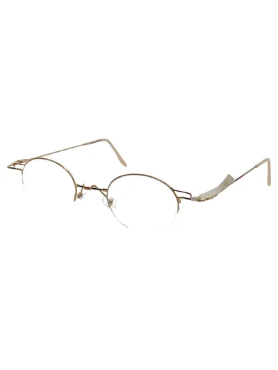 ars mundi Brille Damen Herren Metall Goldfarben Rund Halbrahmen Italy