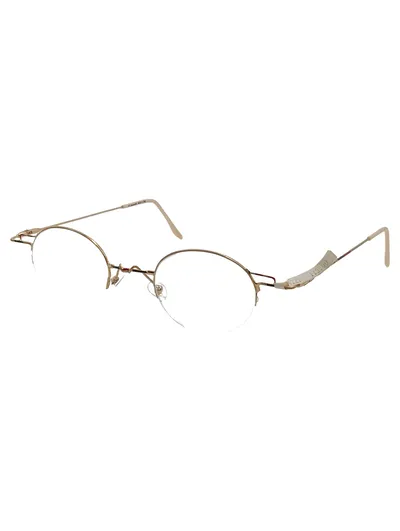 ars mundi Brille Damen Herren Metall Goldfarben Rund Halbrahmen Italy