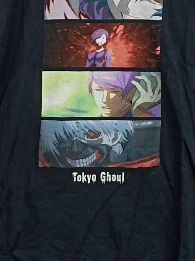 Gildan Tokyo Ghoul Anime Herren T-Shirt Schwarz Gr. L Fanshirt