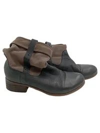 COX Damen Stiefelette Leder Wildleder Schwarz Braun Gr. 37 1
