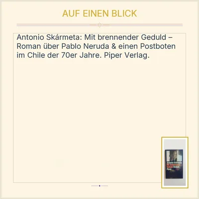 Mit brennender Geduld Antonio Skármeta Roman Piper Verlag Buch