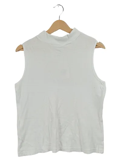 Harmony Damen Top Ärmellos Rollkragen Weiß Gr. 40/42 Basic