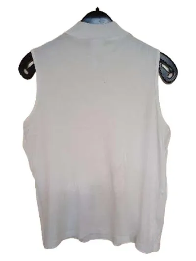 Harmony Damen Top Ärmellos Rollkragen Weiß Gr. 40/42 Basic