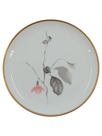 Rosenthal Kuchenteller Resorba Blumenmotiv Goldrand Porzellan