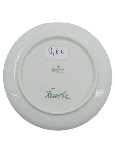 Rosenthal Kuchenteller Resorba Blumenmotiv Goldrand Porzellan