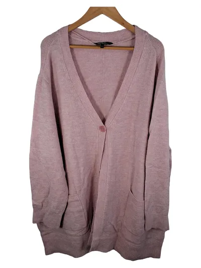 Ulla Popken Damen Strickjacke Rosa Gr. 54 Cardigan Oversized Plus Size