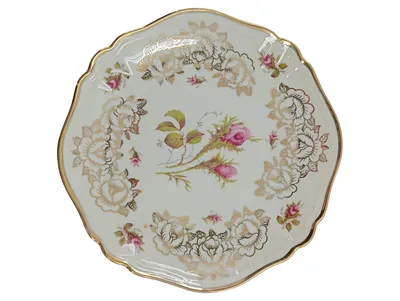 Eschenbach Bavaria Germany Sammelteller Rosenmuster Goldrand Porzellan 20cm