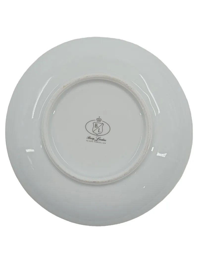 Burg Lindau Untertasse Porzellan Rosenmuster Goldrand 12cm Feines Porzellan 2