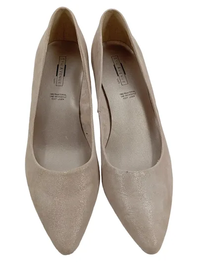5th Avenue Damen Pumps Kitten Heel Beige Wildleder Gr. 38 Klassisch