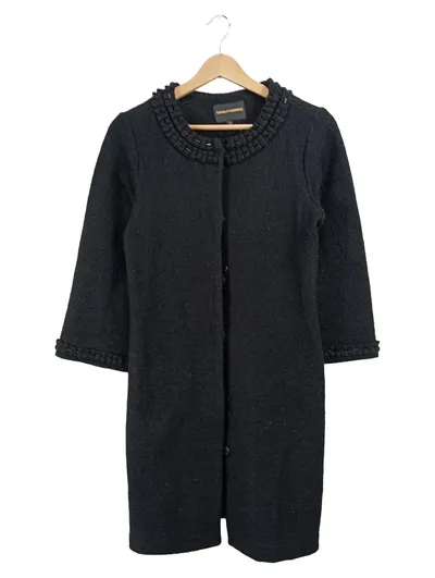 Clements Ribeiro Black Damen Mantel Wolle Gr. XS Schwarz Klassisch
