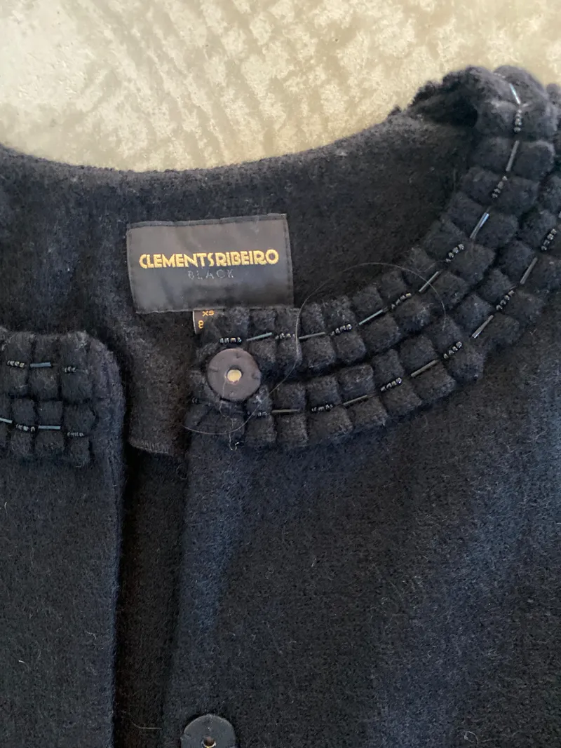 Clements Ribeiro Black Damen Mantel Wolle Gr. XS Schwarz Klassisch 3