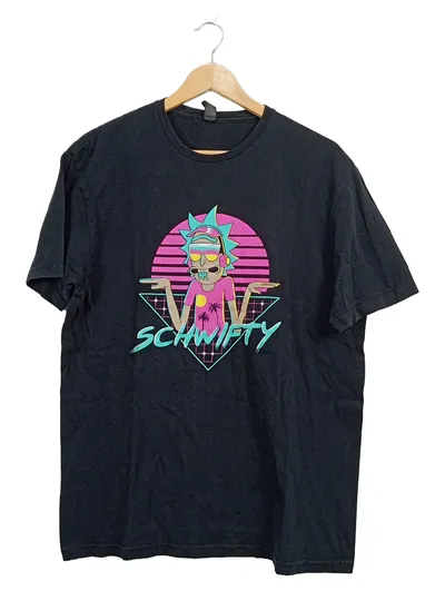 Gildan Rick and Morty Schwifty T-Shirt Herren Gr. L Schwarz Retro