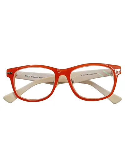 Easy Eyewear Brille Damen Herren Rot Weiß Kunststoff Lesebrille Vollrand
