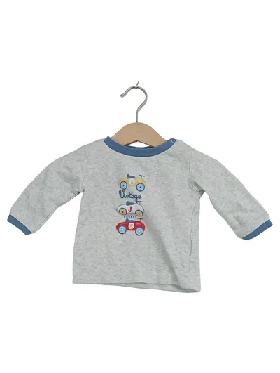Boley Baby Langarmshirt Gr. 68 Grau Auto-Motiv Vintage Jungen 4-6 Monate