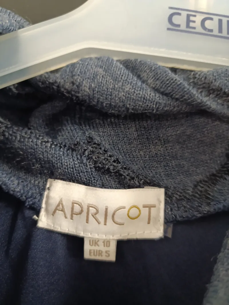 Apricot Pullunder Damen S 36 Blau Punkte Rollkragen Spitze Ärmellos Casual 4