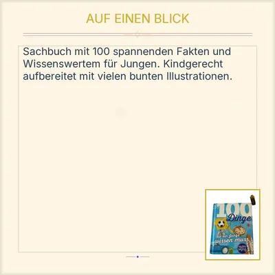 100 Dinge die ein Junge wissen muss Happy Dadoo Sachbuch Kinder Wissen