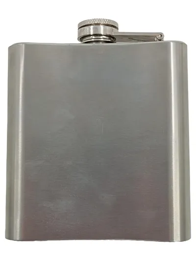 Jägermeister Flachmann Edelstahl gebürstet 200ml Silber Metall Hip Flask