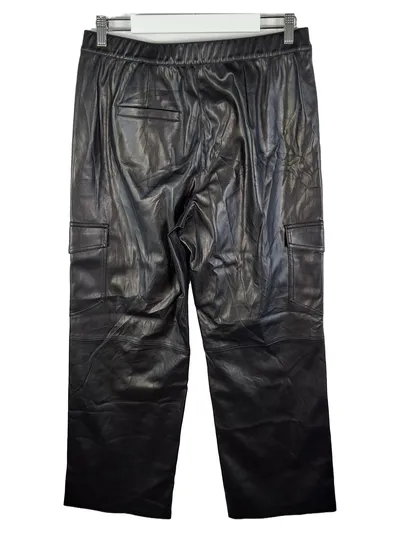 SAMOON Kunstleder Cargohose Damen Gr. 42 Schwarz Cargo Hose XL