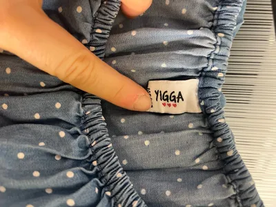 YIGGA Mädchen Sommerkleid Gr. 146/152 Blau Punkte Off-Shoulder
