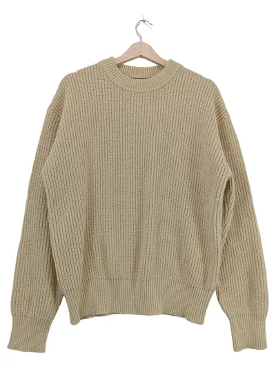 SikSilk Herren Strickpullover Beige Gr. XL Rundhals Basic Knit