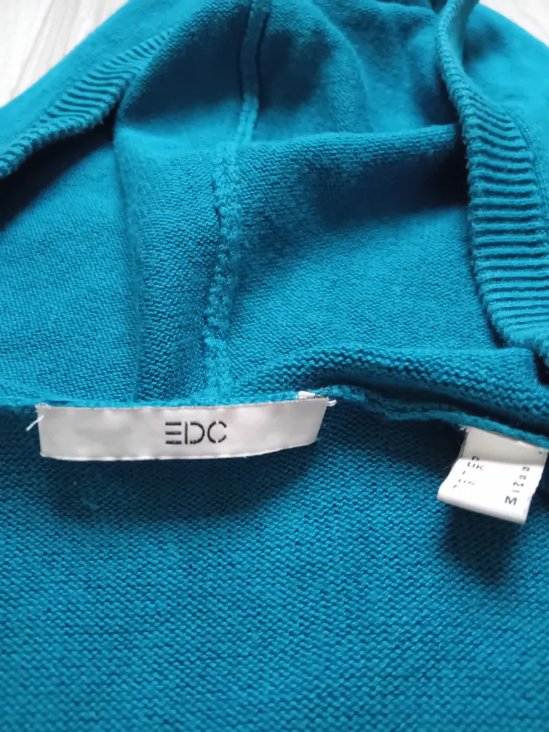 EDC by Esprit Damen Strickjacke Kapuze Cardigan Petrol Gr. S/36 3