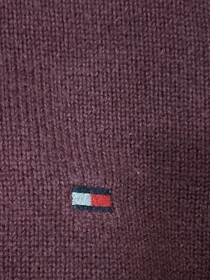 Tommy Hilfiger Pullover Herren Gr. S Bordeaux Troyer Strickpullover 6