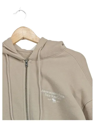 Abercrombie & Fitch Herren Sweatjacke Hoodie Beige Gr. 48, M