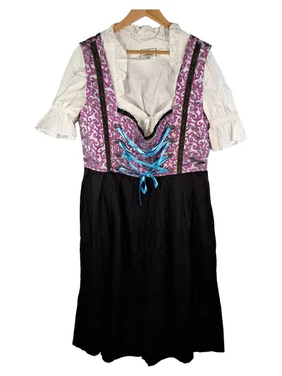 Edelnice Dirndl Set 3-teilig Trachtenkleid Damen Gr. 52 Pink Schwarz