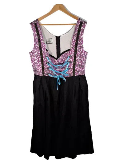 Edelnice Dirndl Set 3-teilig Trachtenkleid Damen Gr. 52 Pink Schwarz