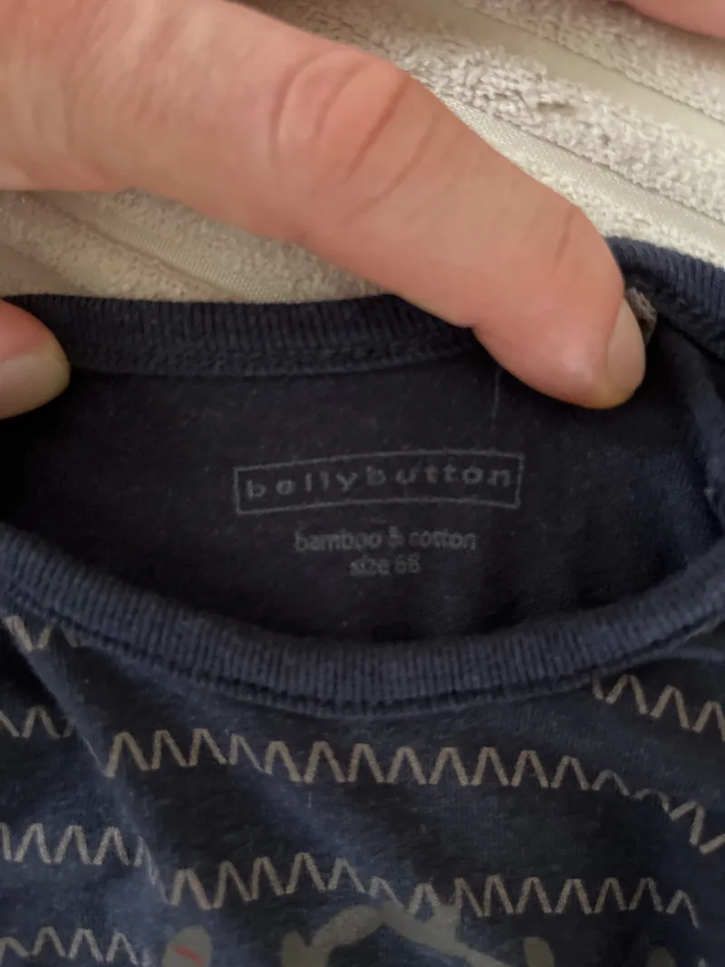 bellybutton Langarmshirt Baby Gr. 68 Blau Rentier Motiv Bamboo Cotton 2