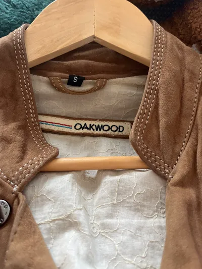 Oakwood Damen Lederjacke Biker Wildleder Braun Gr. S 36 Urban