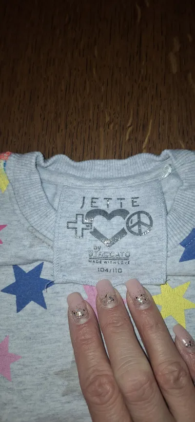 JETTE by STACCATO Kinder Pullover Sternenmuster Grau Gr. 104/110