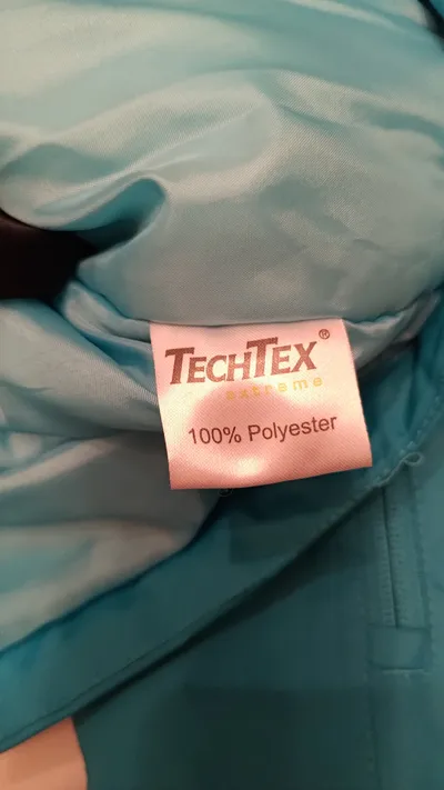 TechTex Skijacke Kinder Gr. 158/164 Türkis Weiß Kapuze Wintersport