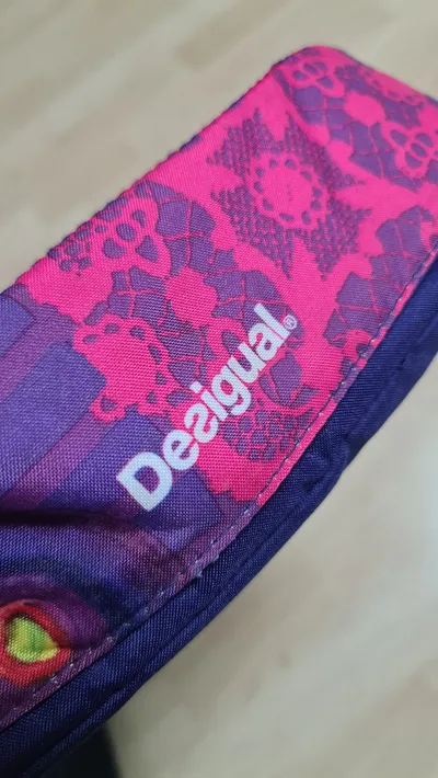 Desigual Kosmetiktasche Organizer Lila Pink Abstrakt Stofftasche Damen
