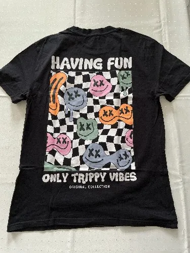 Sublevel T-Shirt Herren Gr. S Schwarz Streetwear Only Trippy Vibes Print