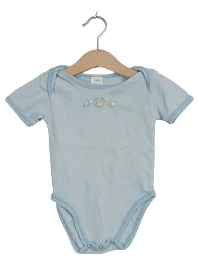 TCM Tchibo Baby Body Kurzarm Hellblau Gr. 62 Tiermotiv Baumwolle