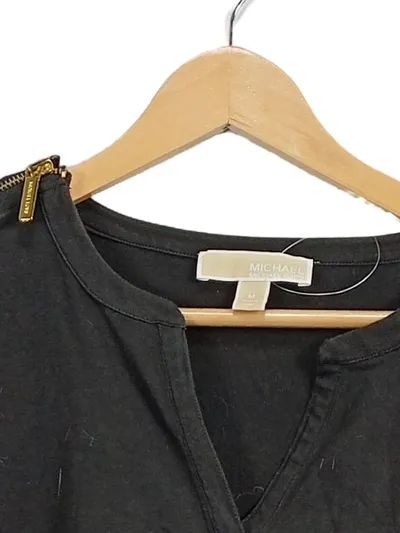 Michael Kors Damen Langarmshirt Schwarz Gr. M Gold Reißverschluss