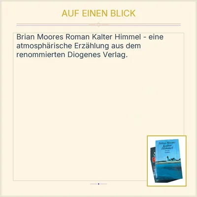 Brian Moore - Kalter Himmel | Gesellschaftsroman | Diogenes Verlag
