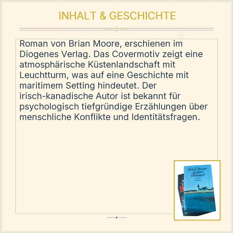 Brian Moore - Kalter Himmel | Gesellschaftsroman | Diogenes Verlag 3