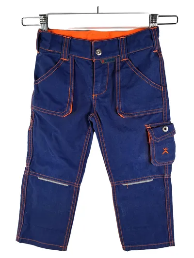 PLANAM Kinder Arbeitshose Gr. 86/92 Blau Orange Cargo Workwear