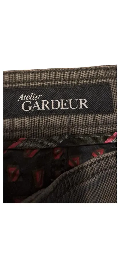 Atelier Gardeur Herren Stoffhose Gr. 38 Grau 5-Pocket Casual Chino